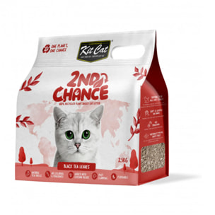 Kit Cat Arena Eco 2nd Chance - Black Tea 2,5 Kg Hojas de Té Negro, Guisante y Yuca