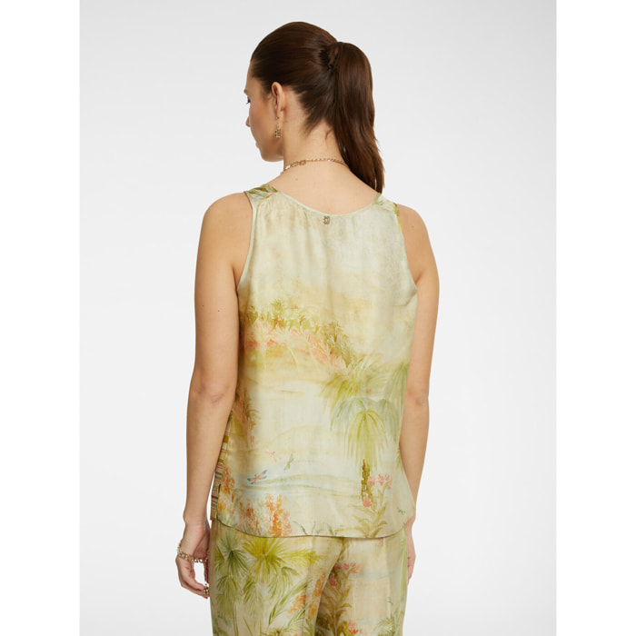 Elena Mirò - Top stampato - Beige