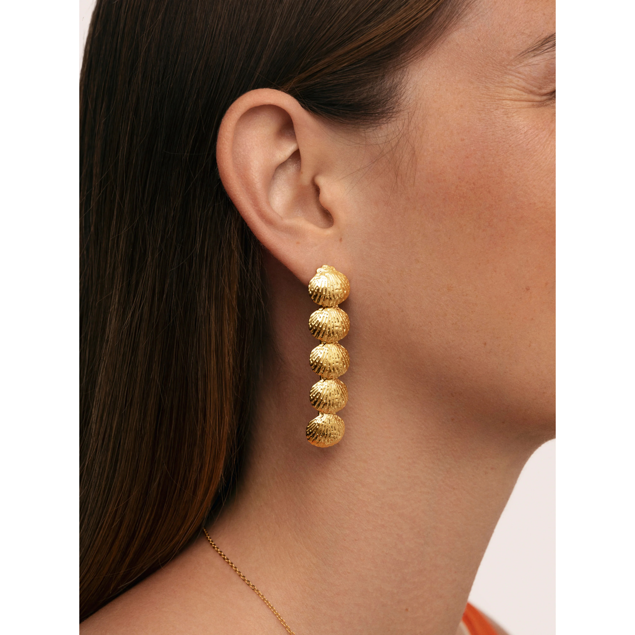 Pendientes Long Maris Acero Baño Oro