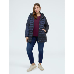 Fiorella Rubino - Plumífero acolchado con capucha desmontable - Azul