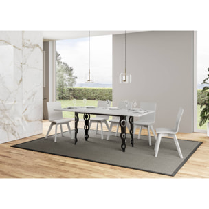 Tavolo apribile 120/200x45/90 cm Karamay Double Bianco Frassino telaio Antracite