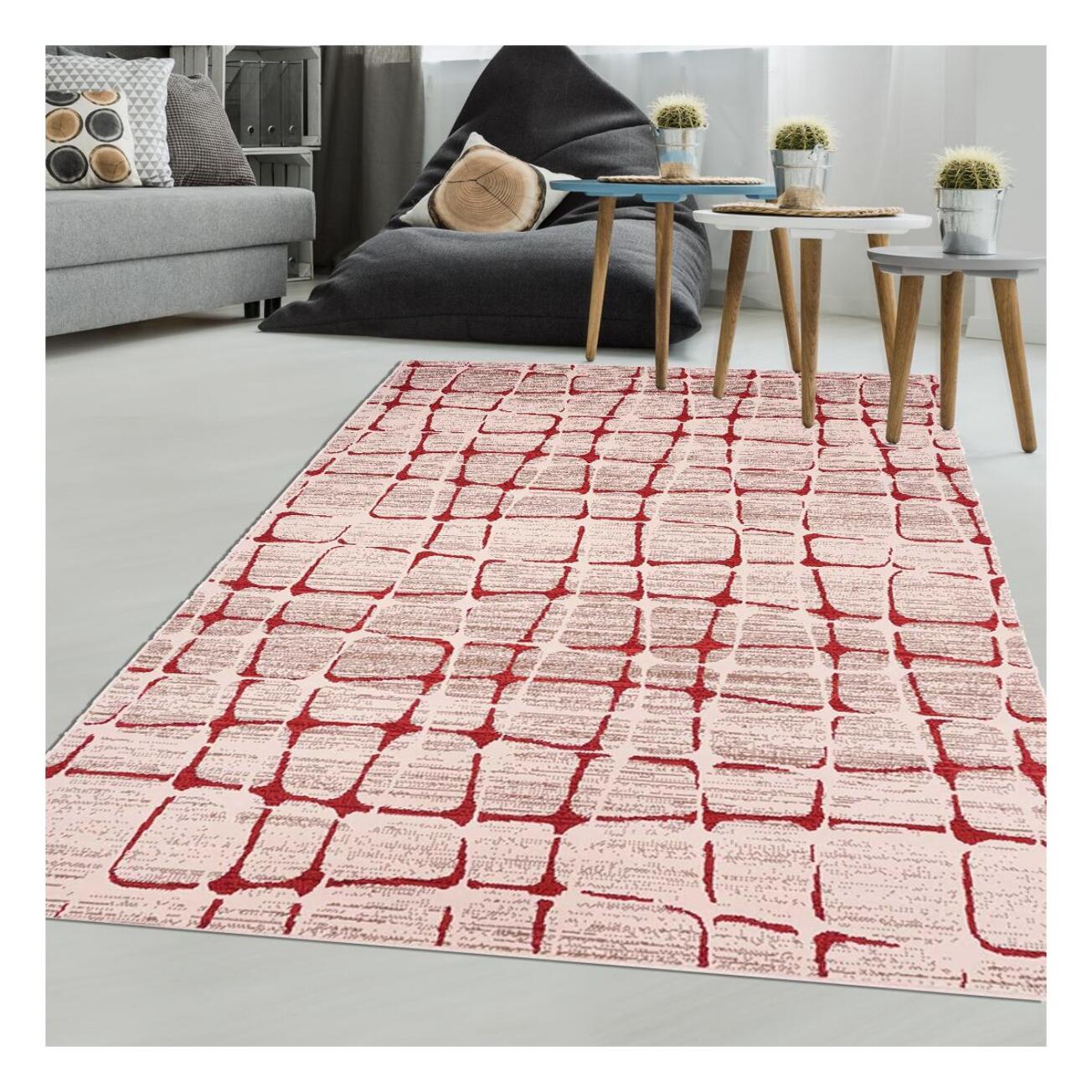 Tapis salon et chambre tissé motif géométrique MOFA