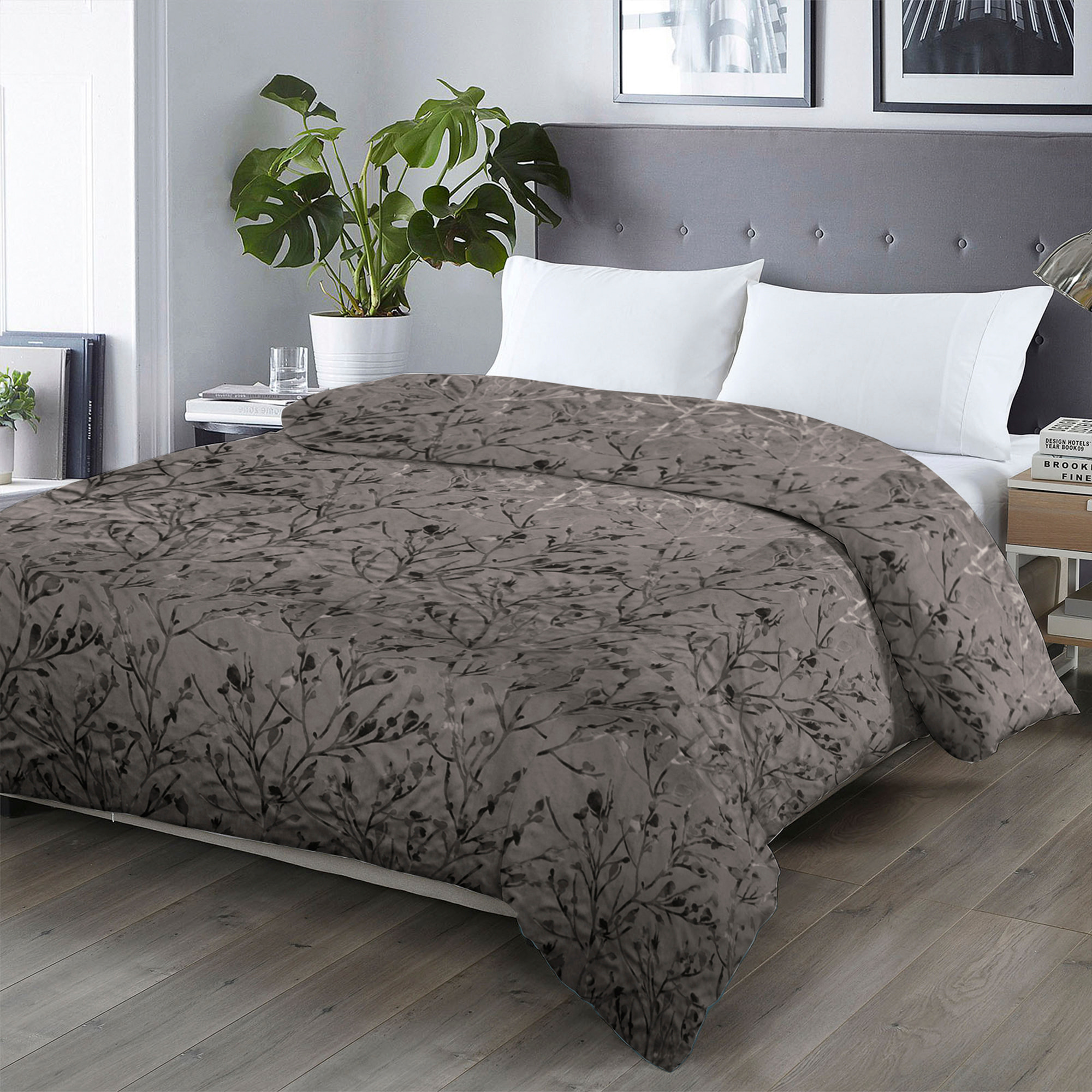 TRAPUNTA INVERNALE VELLUTO LETTO MATRIMONIALE DIS. LIVIA GRIGIO SCURO MADE IN ITALY