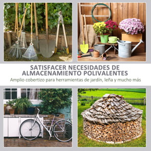 Carpa para Herramientas Bicicletas y Motos 2x2x2 m Garaje Portátil con 1 Puerta con Cremallera 1 Cubierta de PE Impermeable Anti-UV y Marco de Acero Cochera Portátil para Jardín Gris