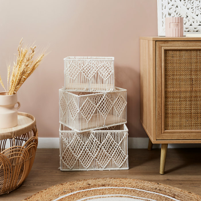Panier Rectangulaire Gigogne X3 Boho
