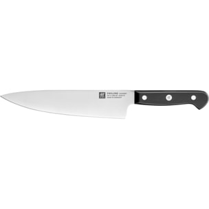 Couteau de Chef, 20 cm, Acier Spécial Inoxydable, Noir, Gourmet