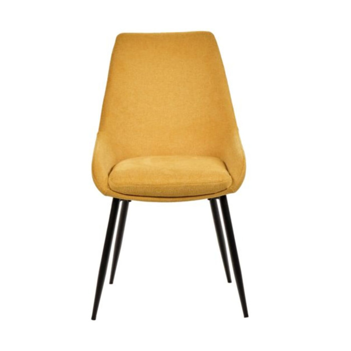 Chaise en tissu avec pieds fins en métal noir - 4 coloris - MONDO
