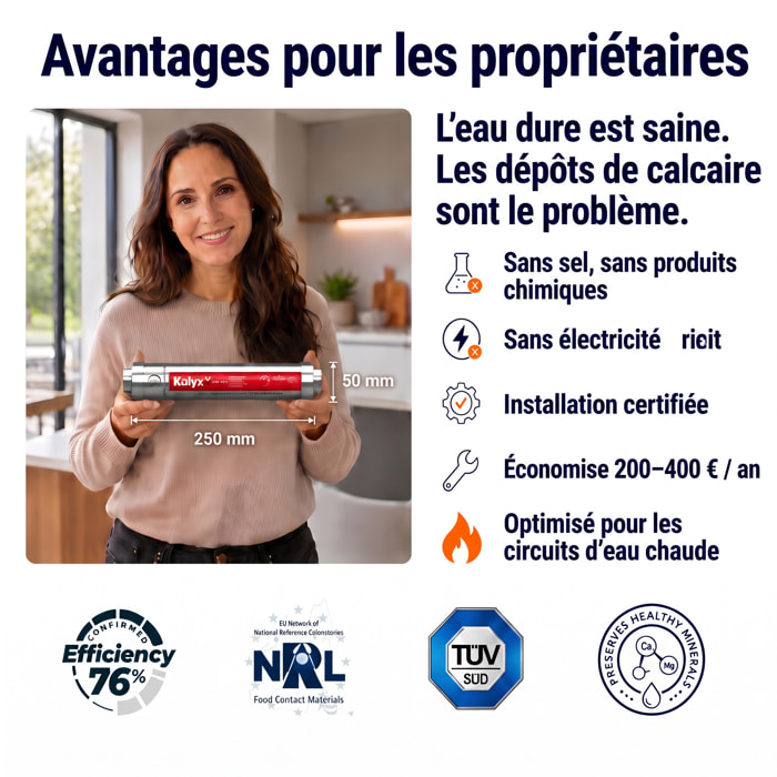 Alternative adoucisseur d'eau KalyxX Red Line 3/4" (IPSKXFRRG34)