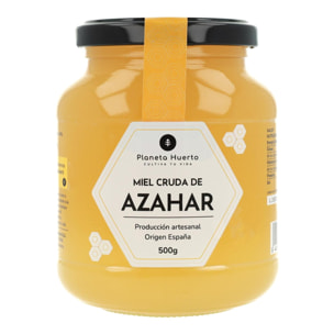 PLANETA HUERTO | Miel Cruda de Azahar 500 gr, Miel Natural y Artesanal de Alta Pureza - Miel Cruda Sin Filtrar ni Pasteurizar, Origen España con Elevada Concentración de Néctar de Flores de Cítricos