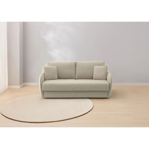 Sofá Cama Basic - Apertura Estilo Italiano - Colchón Matrimonio 140x195 - Tejido Anti-Manchas - 2 Cojines Función Almohada incluídos - 5 Años de Garantía