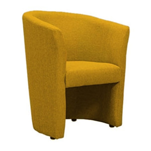 Fauteuil cabriolet en tissu jaune moutarde - LILOU