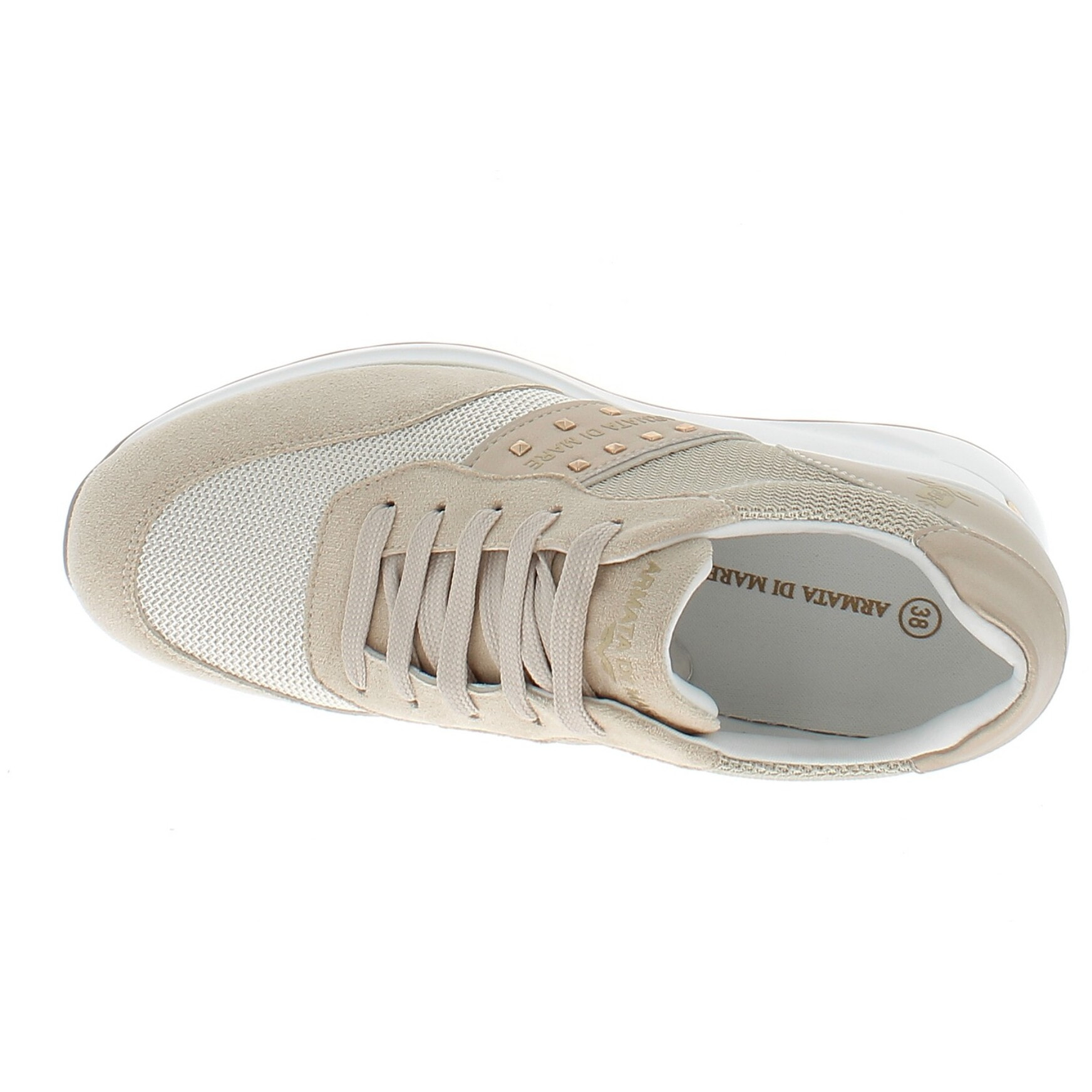 Armata di Mare Scarpe Donna Sneakers Casual con Soletta in Memory Foam AMD S61H15 Lt Beige Gold