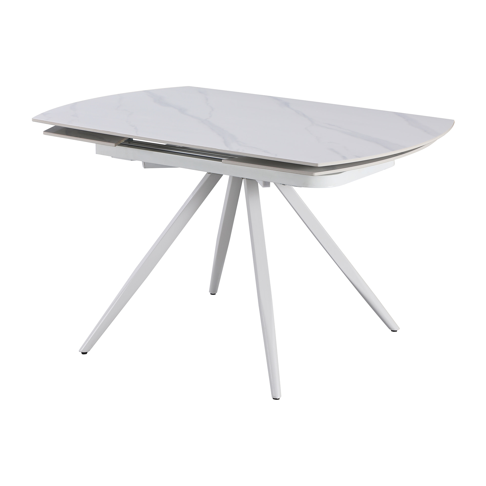 Tavolo Florida Bianco C/Venature/Gambe Bianche