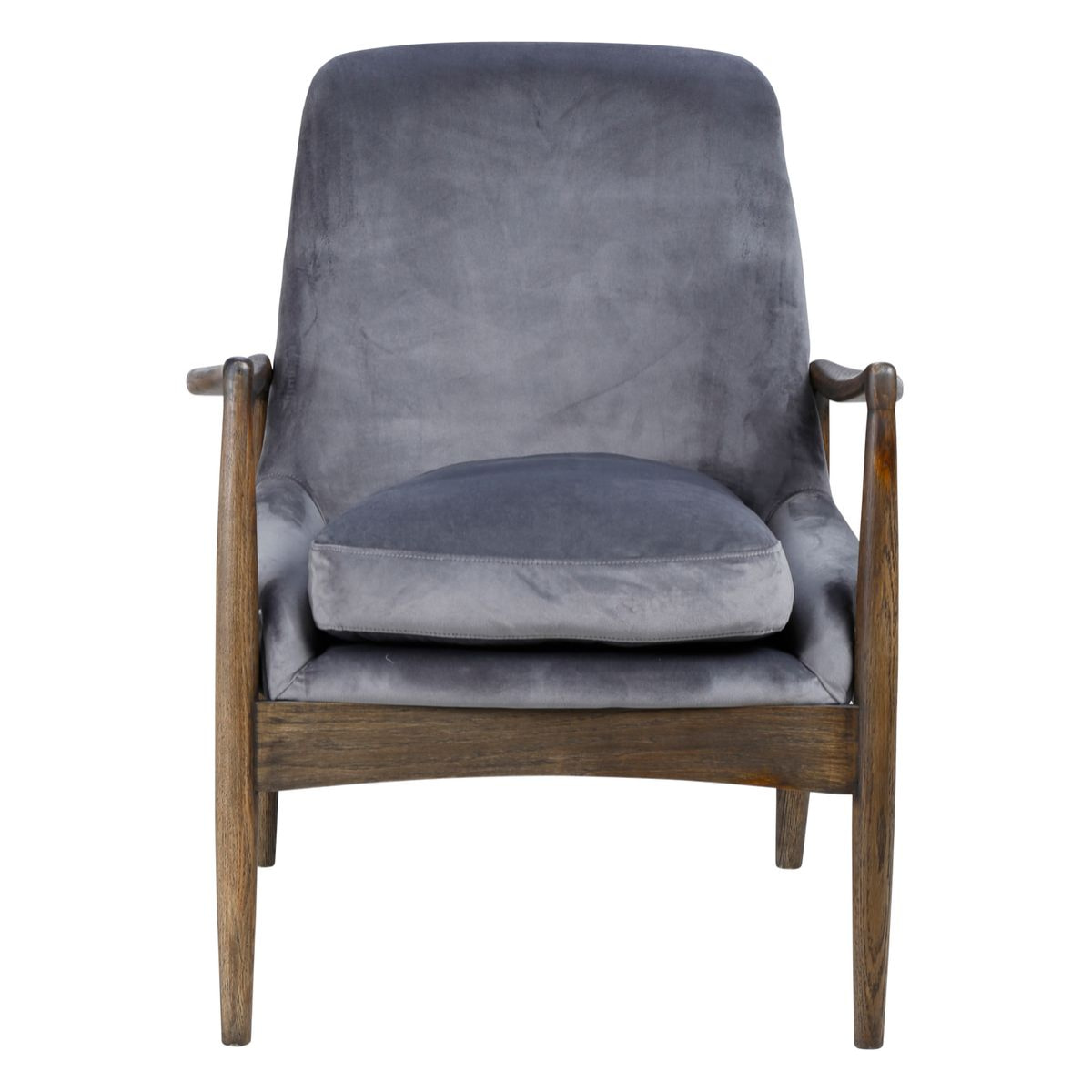 Fauteuil velours gris