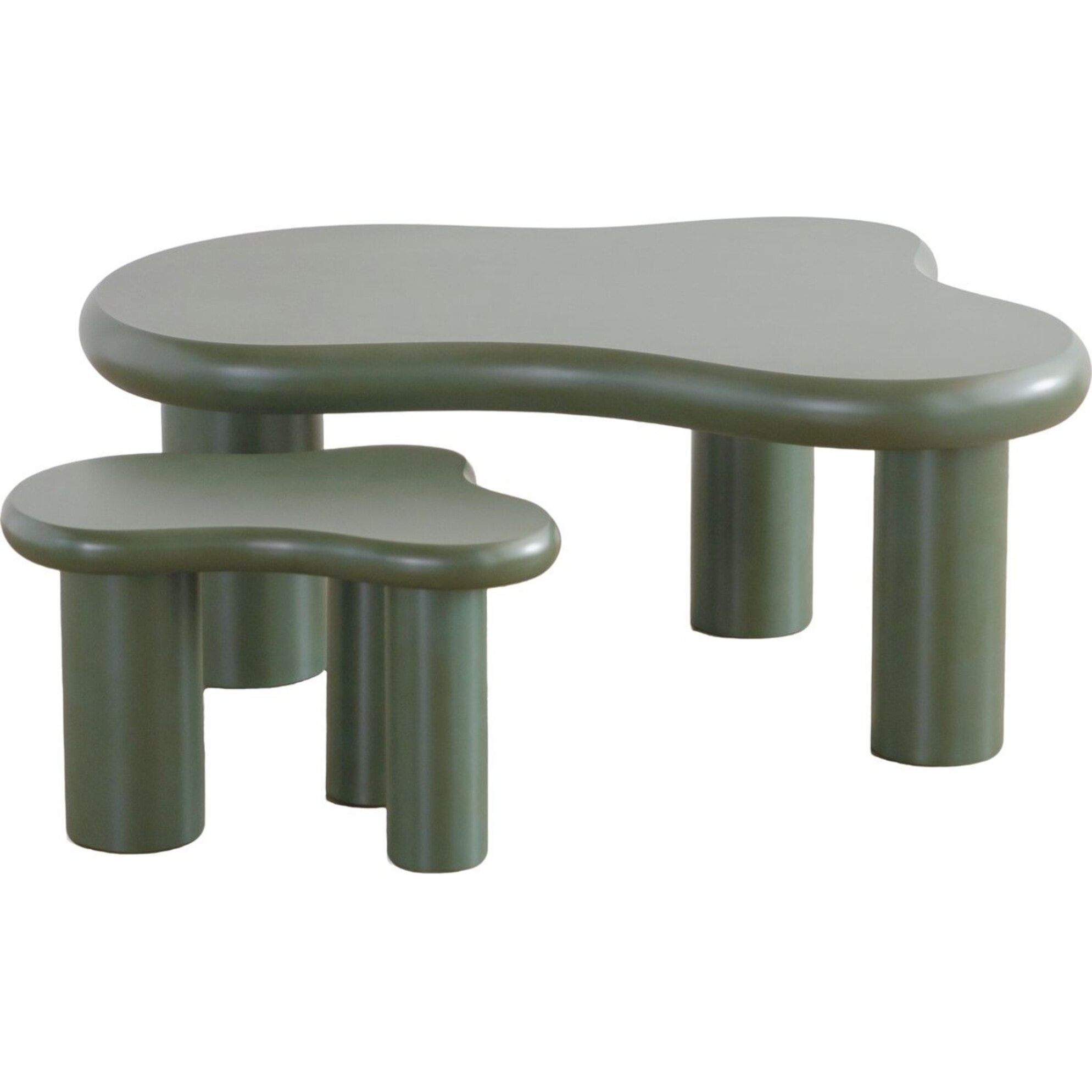 Lot de 2 tables basses organiques gigognes - WAVE