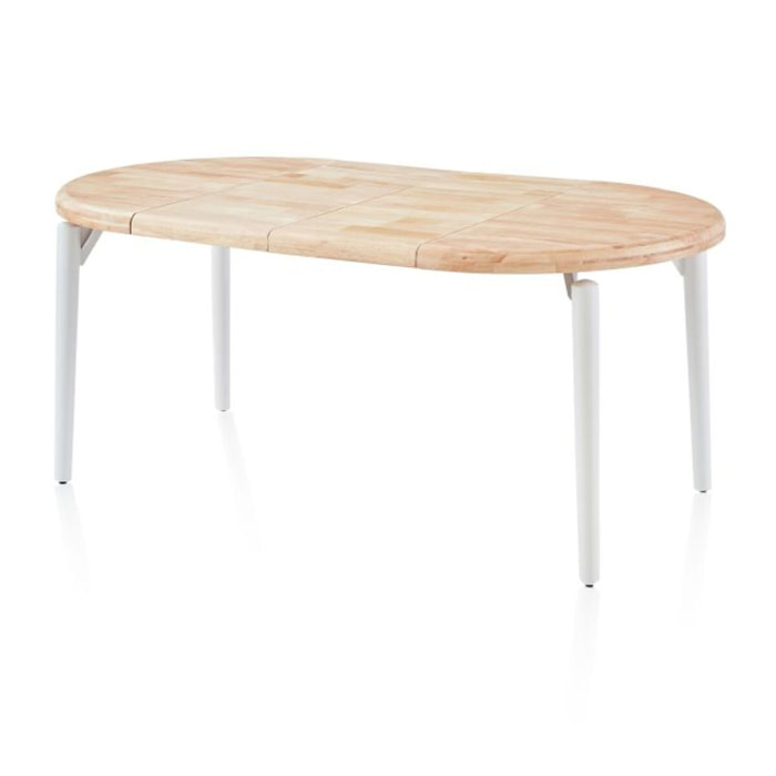 Mesa redonda extensible Padma Blanco - Roble