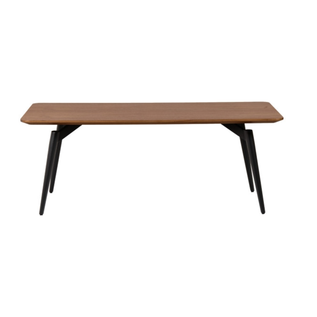 Table basse 120 cm plaquée en bois avec pieds en métal - NORWAY