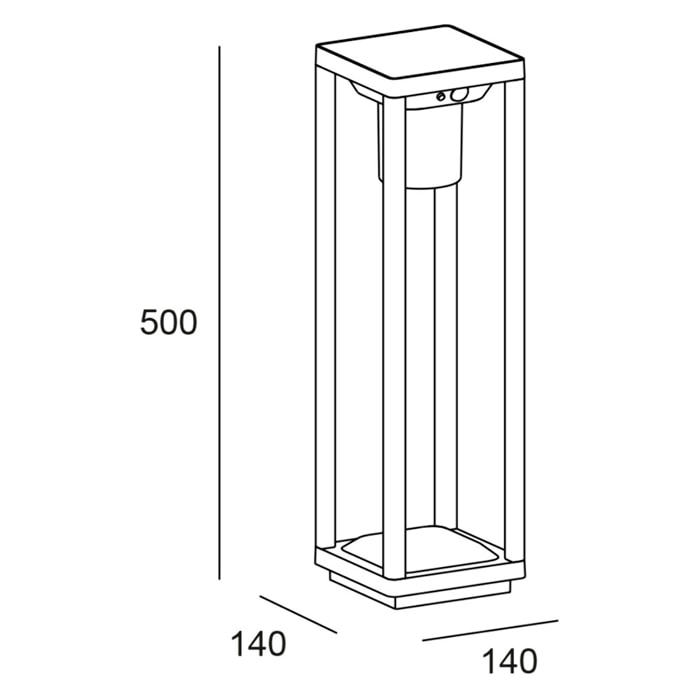 Forlight Bow - Baliza Solar de Jardín LED 3W. Baliza de Jardín y Terraza con Placa Solar. Blanco Cálido 3000K. Color Gris Urban