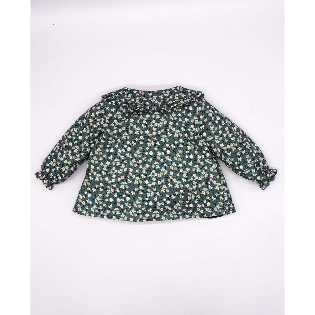 BLUSA ABOTONADA FLORES AZUL