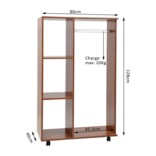 Armoire penderie armoire de rangement mobile panneaux de particules coloris chêne moyen