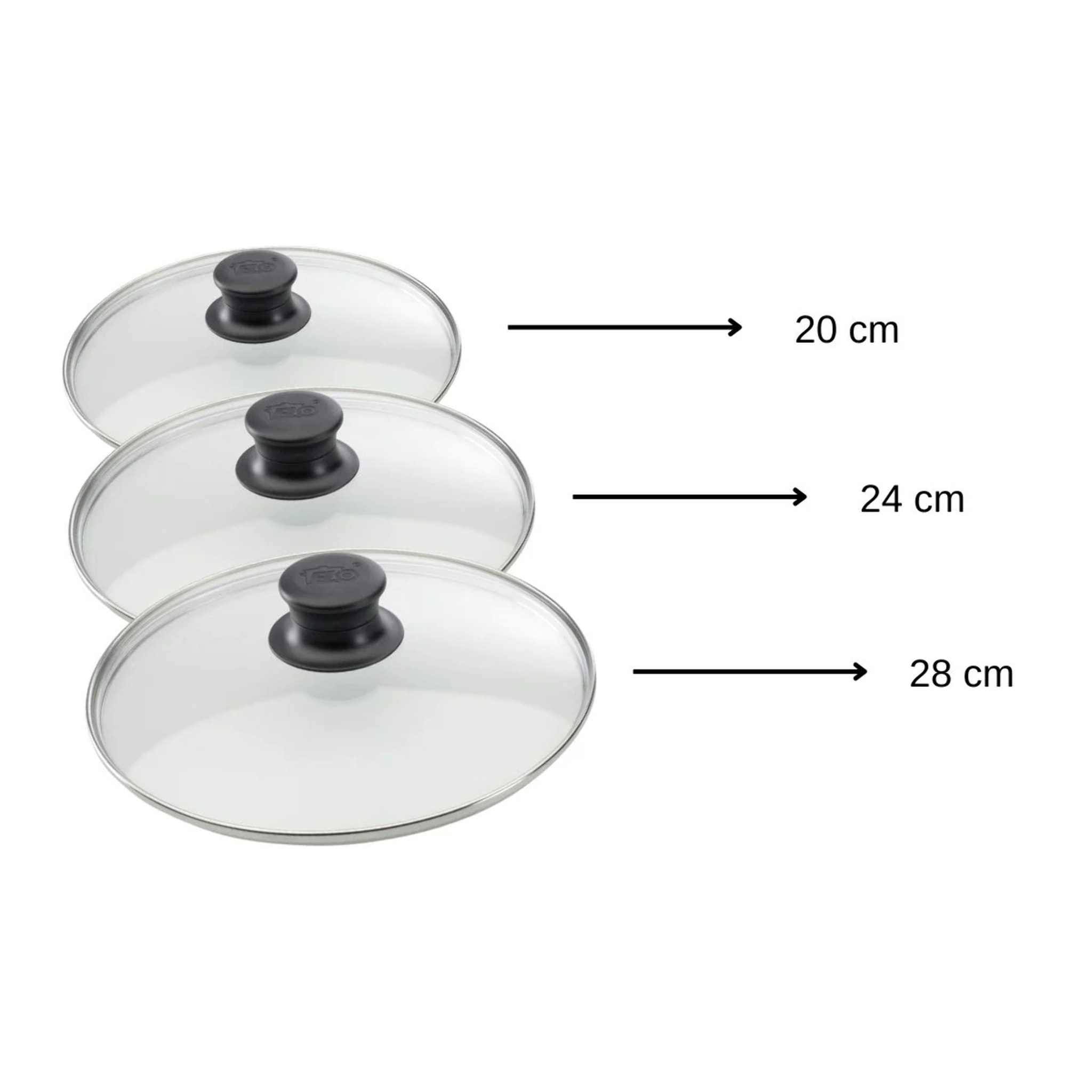 Set de 3 couvercles de cuisson en verre Elo