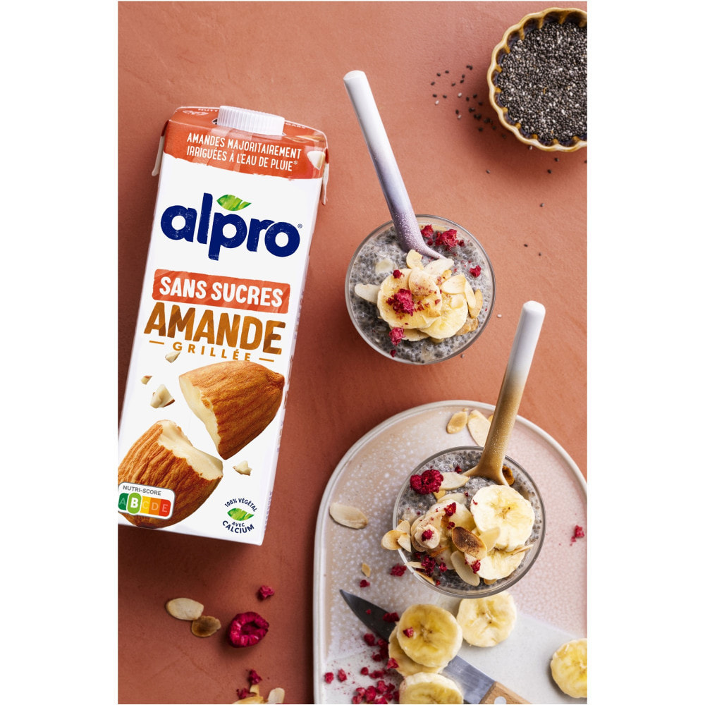 8 x 1L - Alpro - Boisson Végétale - Amandes grillées sans sucres