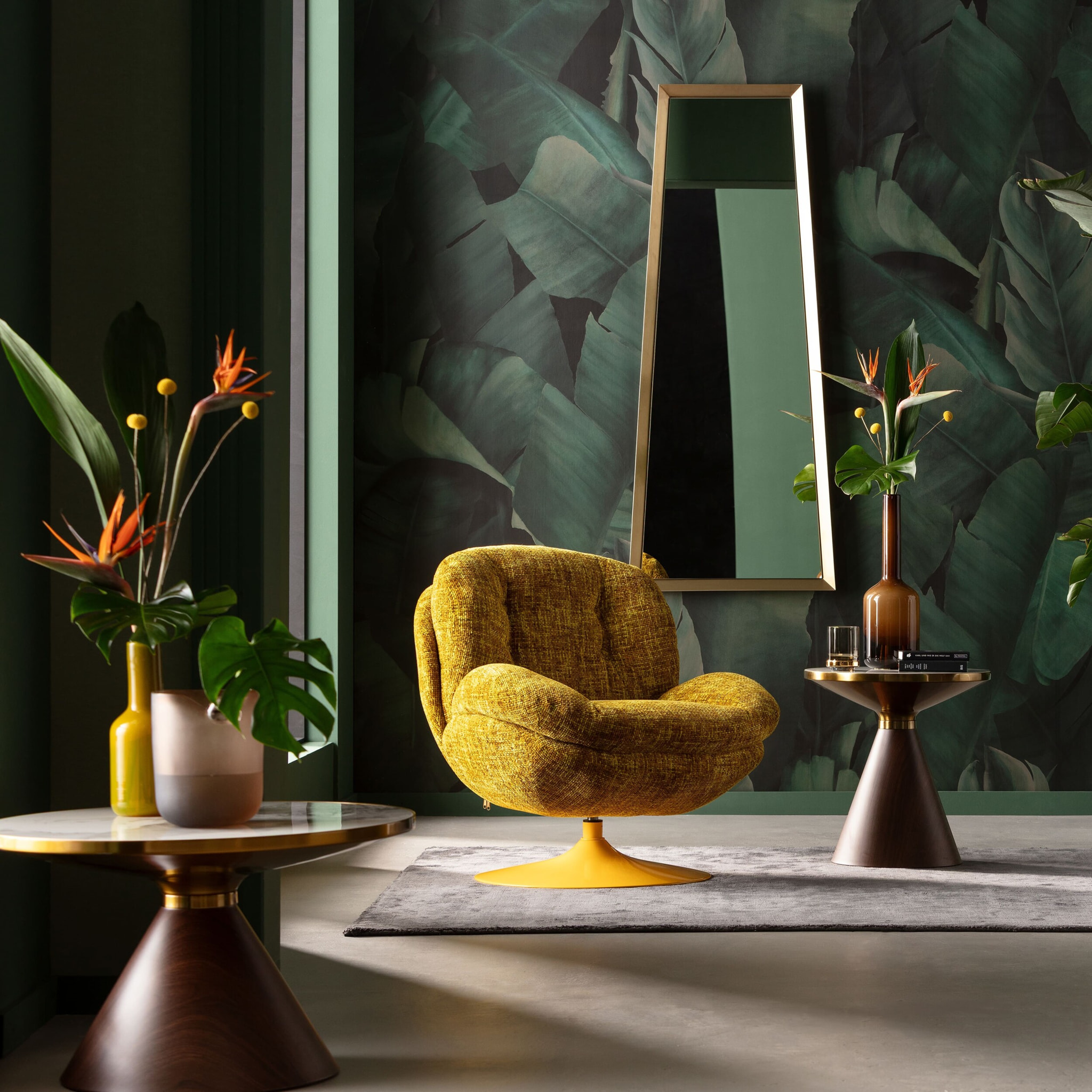 Fauteuil pivotant Cosy jaune Kare Design