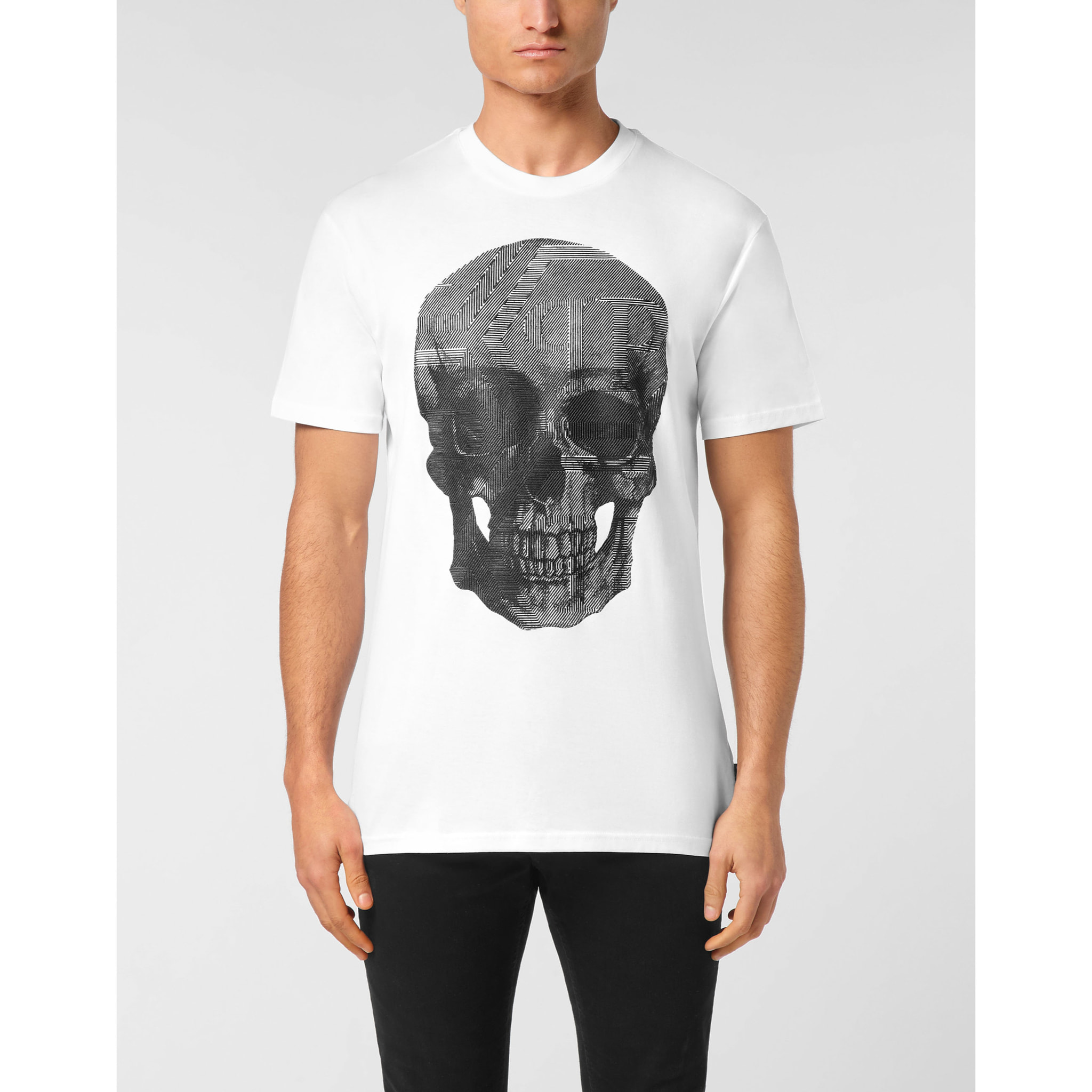 PHILIPP PLEIN Camiseta de cuello redondo y manga corta SKULL
