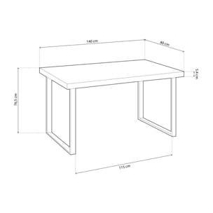 Mesa de comedor Natural Roble boreal – Negro