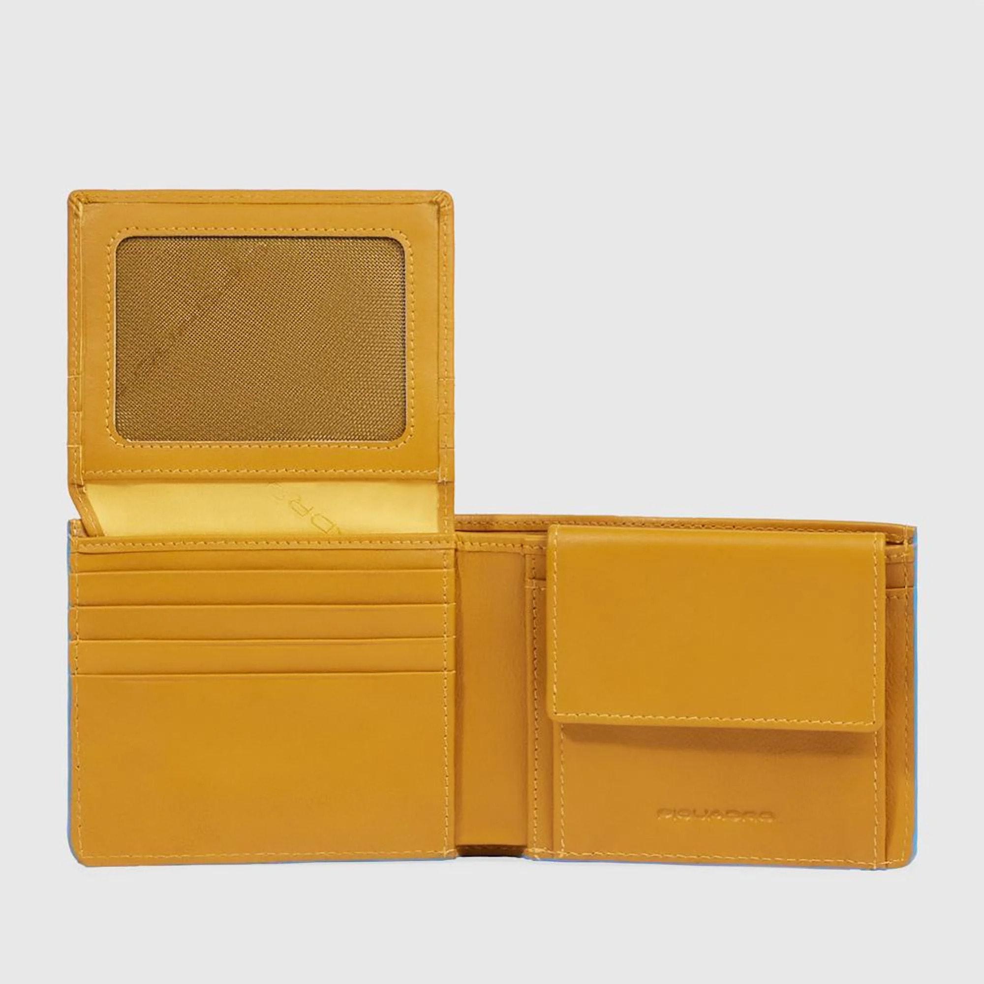 Piquadro Portafogli in pelle con volantino porta documenti, porta carte di credito e protezione RFID