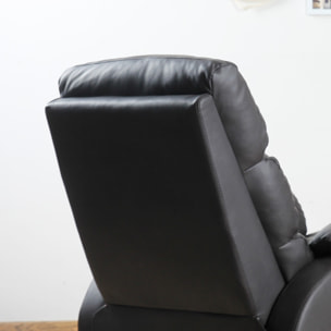 Fauteuil de relaxation inclinable avec repose-pied ajustable revêtement synthétique brun foncé