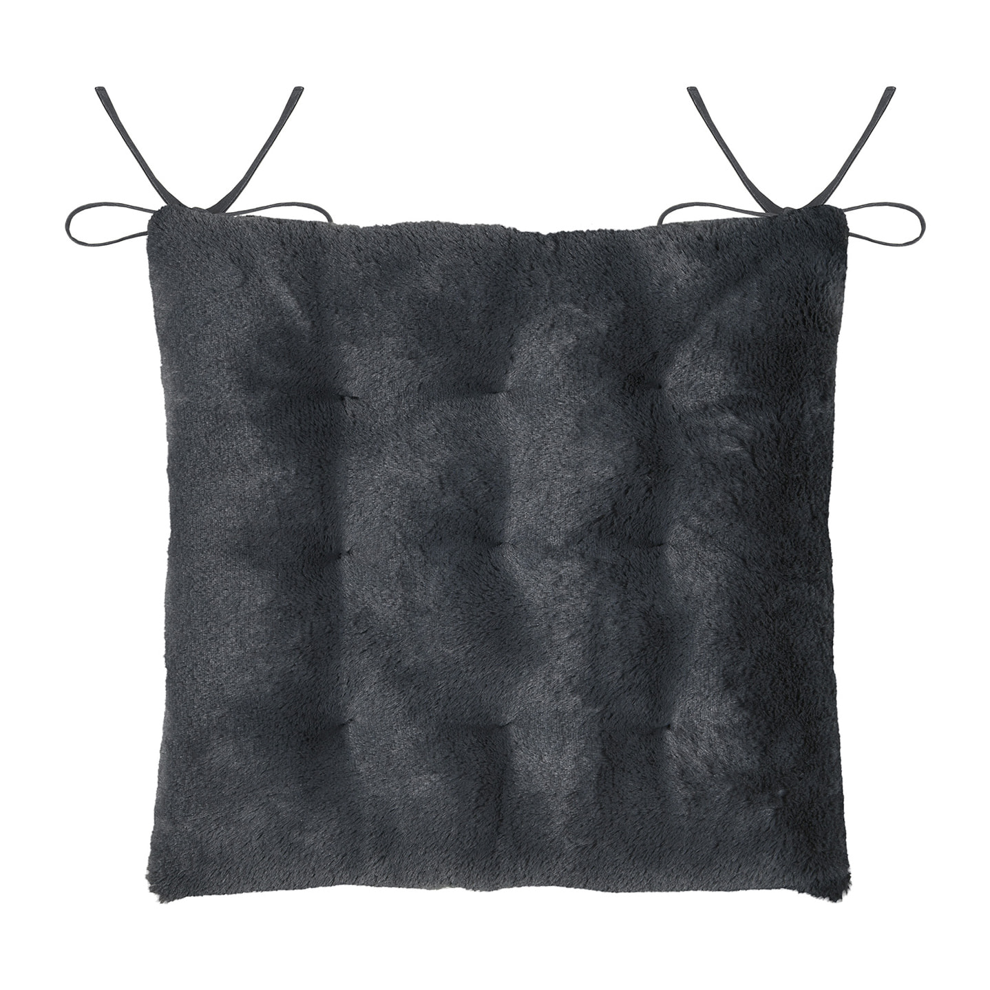 Galette de chaise imitation fourrure - Noir