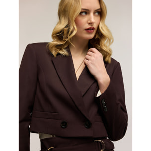 Motivi - Giacca spencer doppiopetto - Marrone