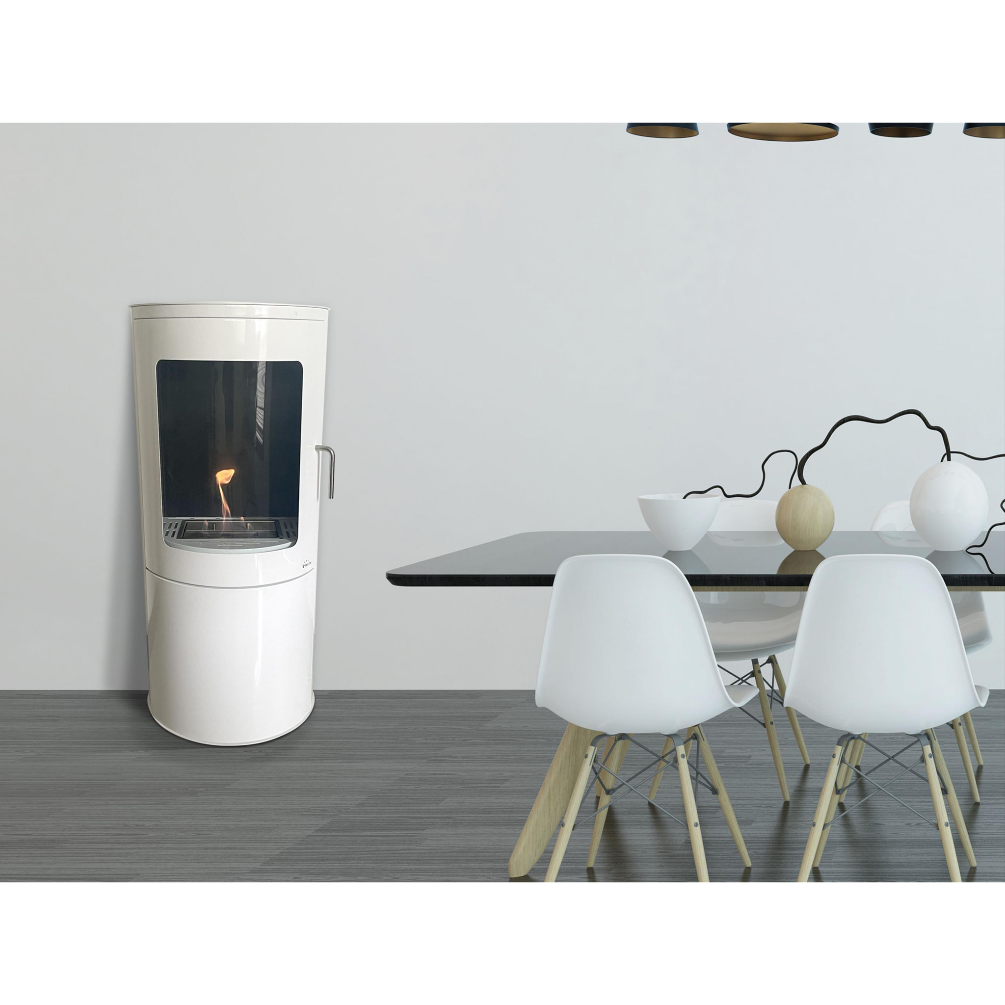 Estufa de etanol en acero puerta de cristal templado BESTFIRE COMPACT W PURLINE 3000 W