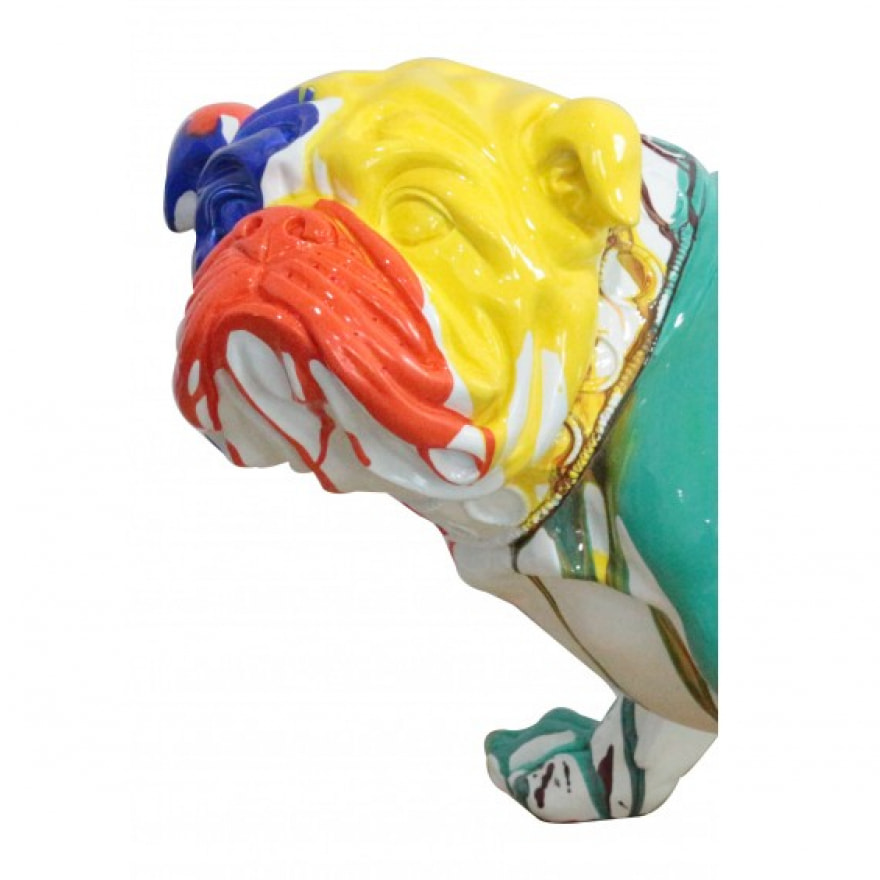 Statue bulldog multicolore en résine H40cm - PIPS