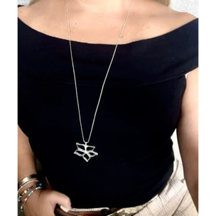 Collar largo latón 80cm Irregular Blom dorado chapado