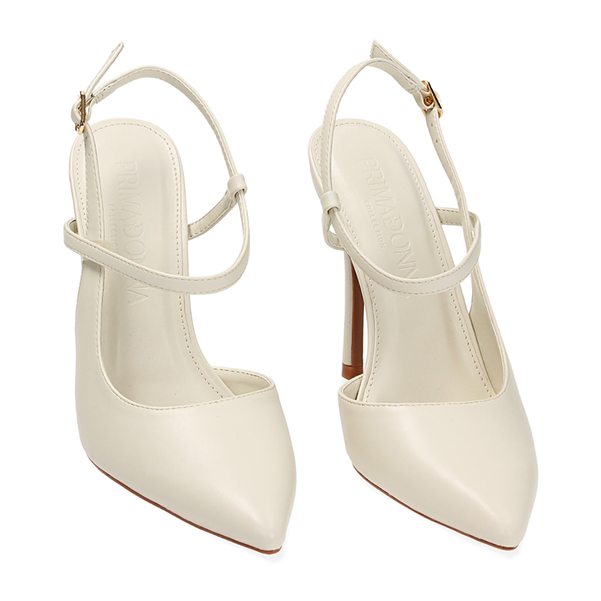 Décolleté slingback panna, tacco 10,5 cm