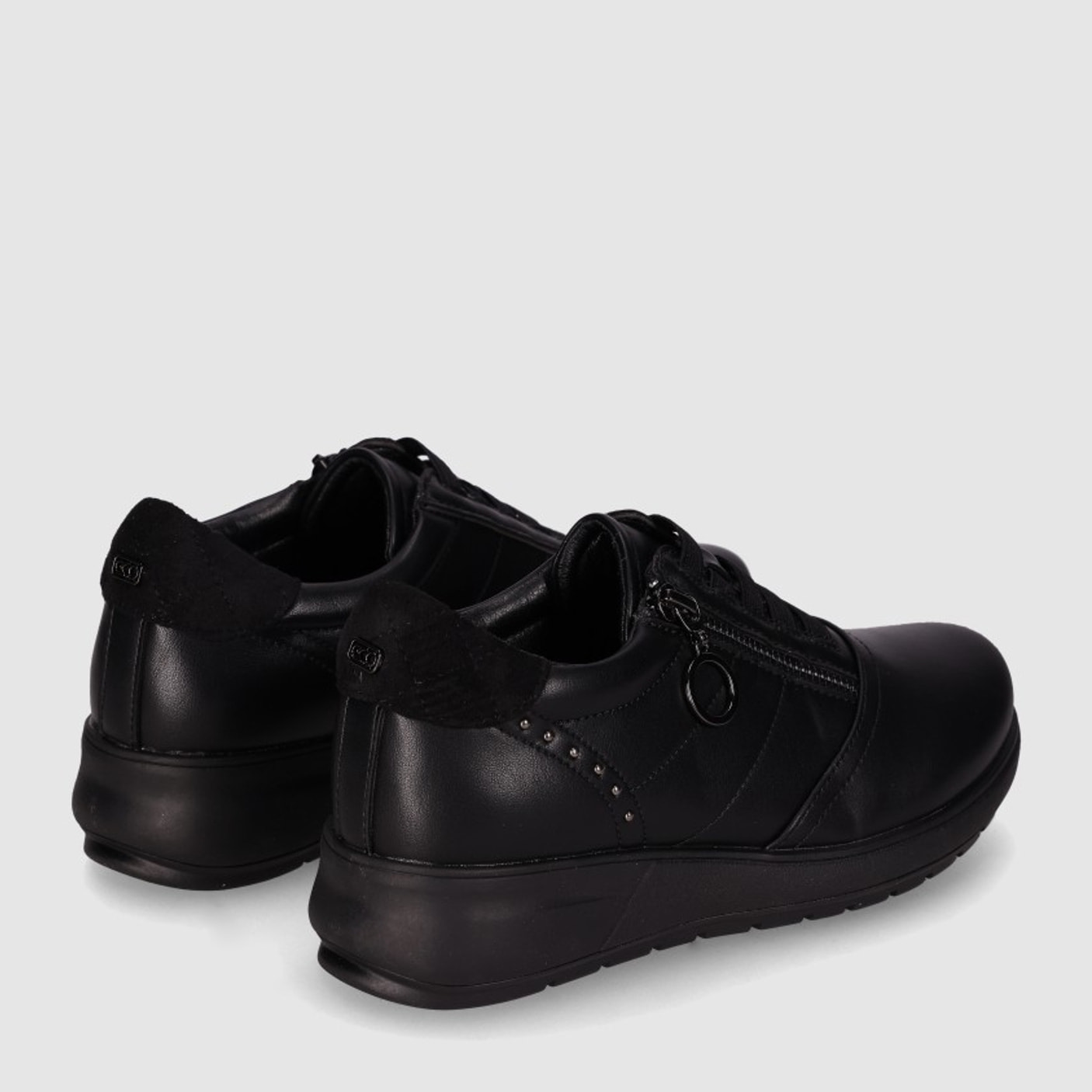 Zapatos de Piel Sintética - Negro - Tacón: 3 cm
