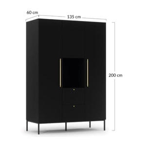 Felicia - armoire - noir - 135x200 cm - Noir