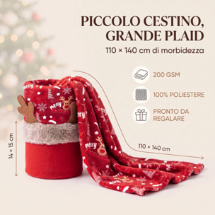Plaid fantasia renne in poliestere - Multicolore