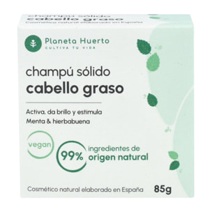 Champú sólido antigrasa Menta Planeta Huerto 85 gr