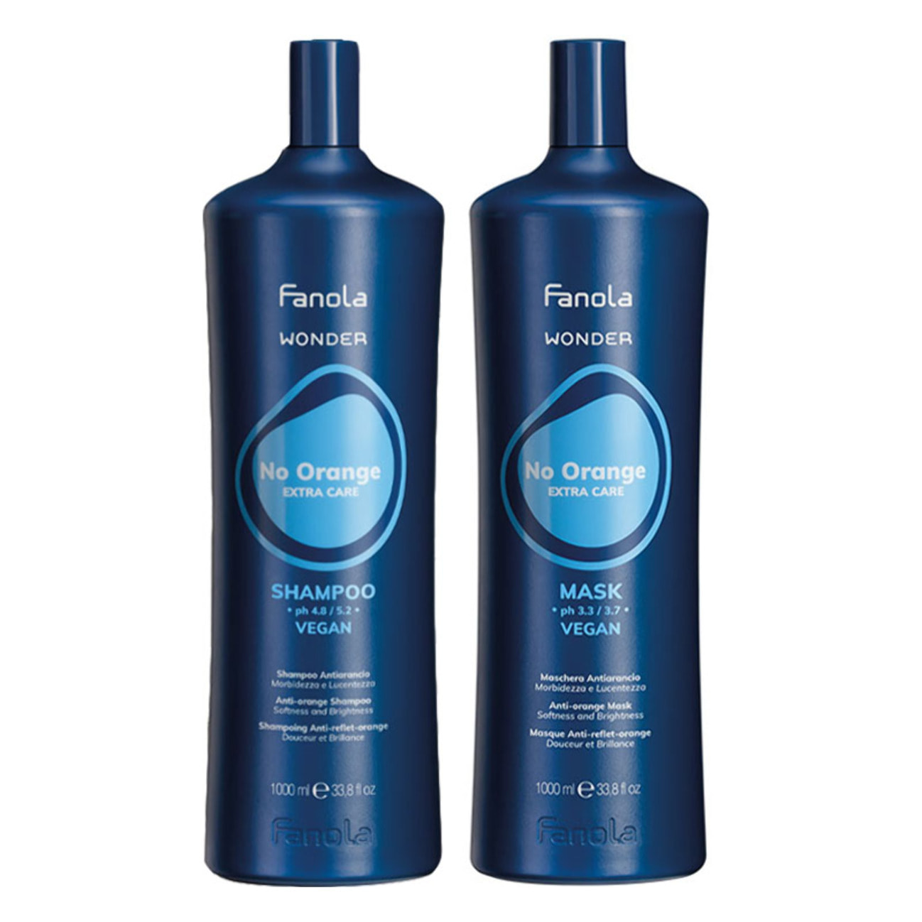 FANOLA Kit Wonder No Orange Shampoo 1000ml + Mask 1000ml