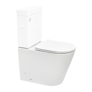 Brevis cuvette WC à poser sans bride en céramique – compatible PMR – blanc - réservoir non fourni - ATBRE34M)