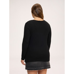 Fiorella Rubino - T-shirt in jersey con dettaglio sullo scollo - Nero