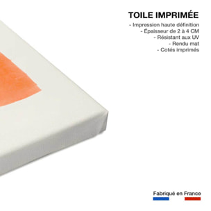 Tableau art abstrait mid century orange  Toile imprimée