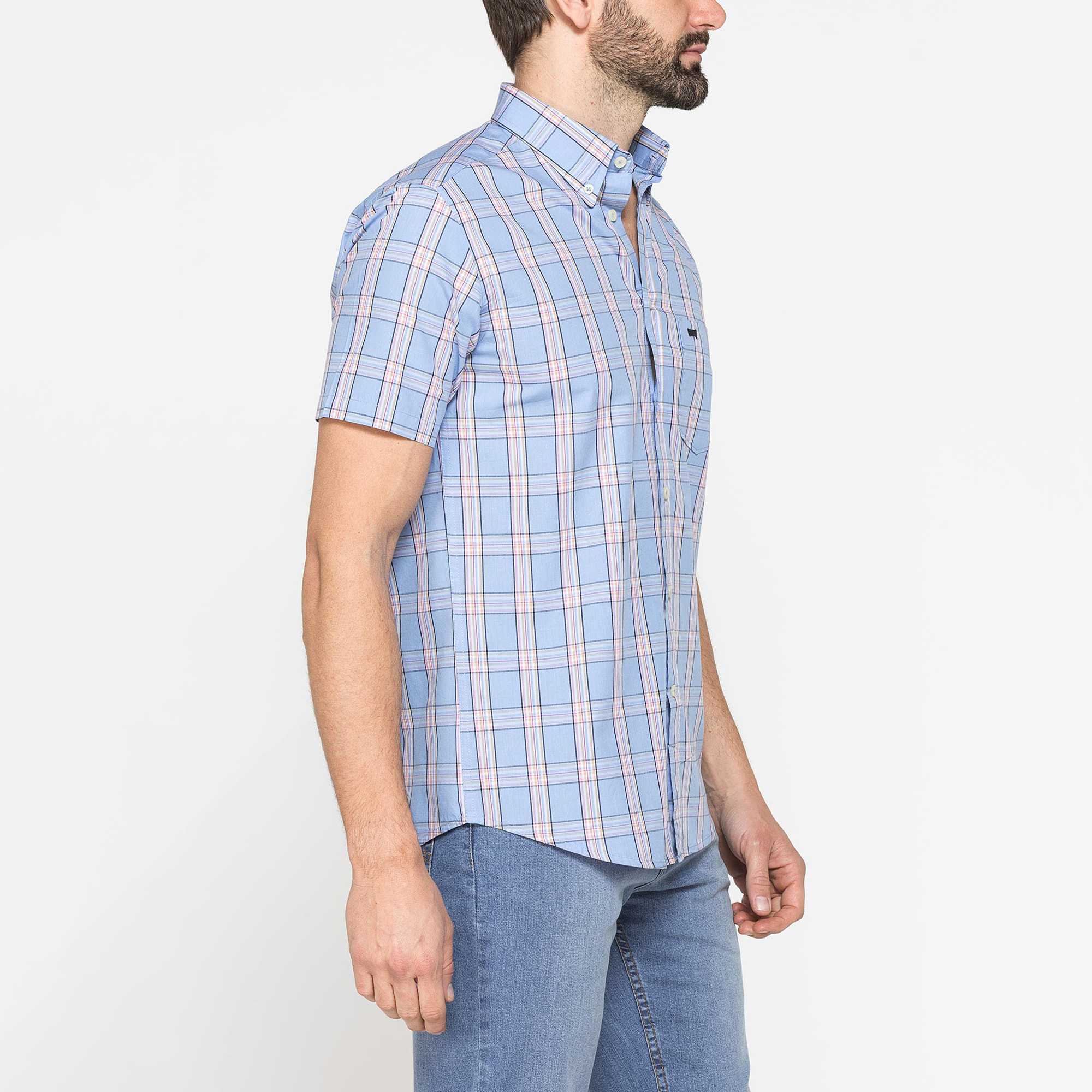 CAMICIA A MANICA CORTA IN COTONE CON FANTASIA