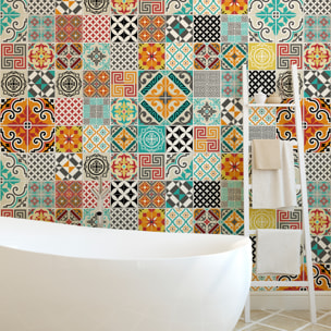 Stickers muraux - Sticker Mural Carrelage adhésif Cuisine Salle de Bain - 60 STICKERS CARRELAGES AZULEJOS BATISTA