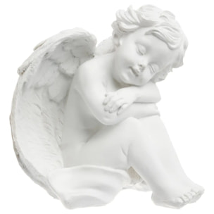 Ange assis H.15,5cm résine