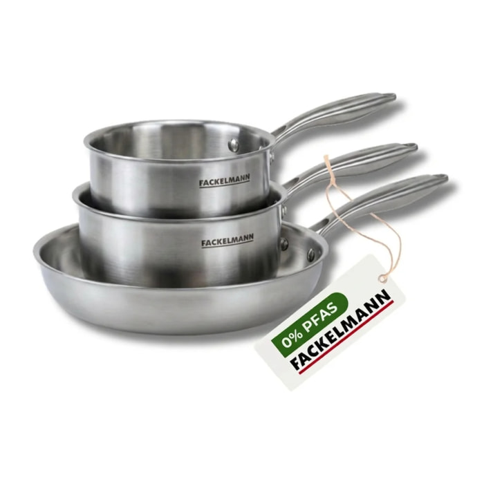 Set poêle à Frire et Casseroles en inox 18/10 Triply Fackelmann Vita3
