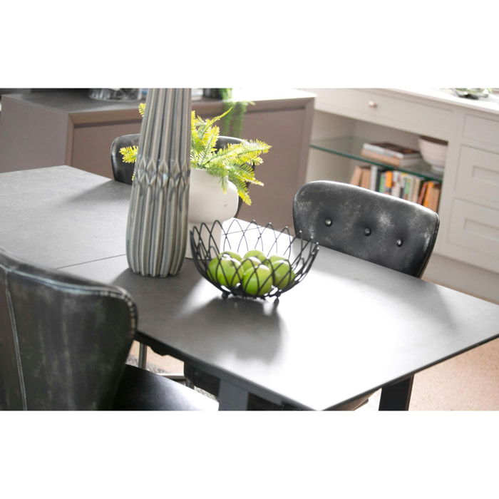 Table extensible 176/216 cm en céramique grise TORONTO